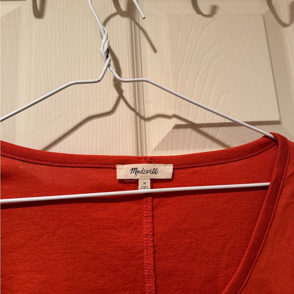 Madewell vibrant orange and chocolate brown Short Sleeve Tops - Picture 6 of 12